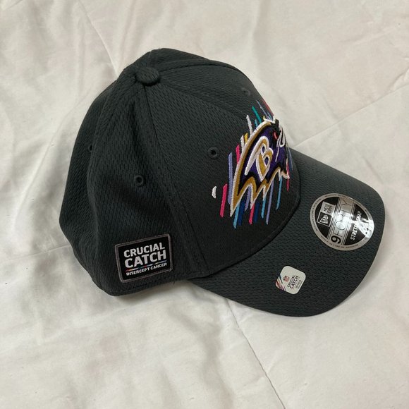 New Era Charcoal Baltimore Ravens 2021 NFL Crucial Catch 9FORTY Adjustable Hat - Picture 5 of 5